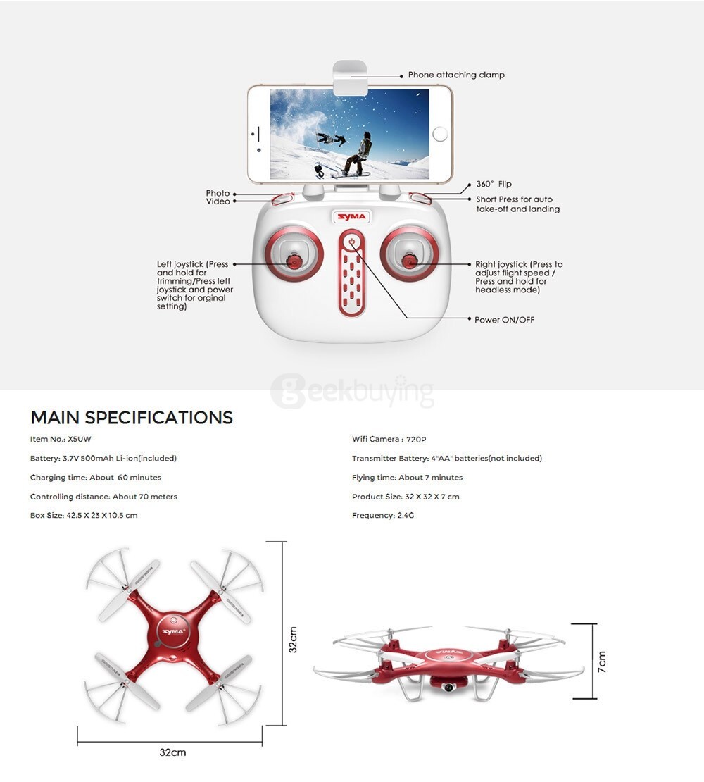 SYMA 720P FPV DRONE (HEADLESS MODE & CONTROL)