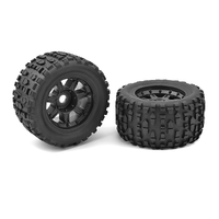 Team Corally - Monster Truck Tires - XL4S - Grabber - Glued on Black Rims - 1 pair