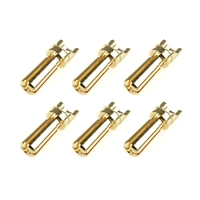 Team Corally - Bullit Connector 3.5mm - Male - Solid Type - Gold Plated - Ultra Low Resistance - Wire Straight - 6 pcs