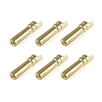Team Corally - Bullit Connector 5.0mm - Male - Solid Type - Gold Plated - Ultra Low Resistance - Wire Straight - 6 pcs
