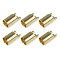 Team Corally - Bullit Connector 6.5mm - Female - Gold Plated - Ultra Low Resistance  - 6 pcs