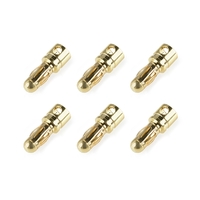 Team Corally - Bullit Connector 3.5mm - Male - Spring Type - Gold Plated - Wire Straight  - 6 pcs