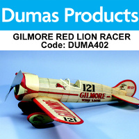 DUMAS 402 GILMORE RED LION RACER 25 INCH WINGSPAN RUBBER POWERED