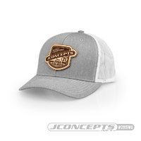 JConcepts - Heritage 21 hat - round bill, mesh, snap-back design - White/Gray