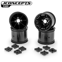 JConcepts Pioneer - RC10T 2.2" Rear Wheel Black Fits – RC10T, T2, RC10GT, T3, T4 Includes adaptors for 1/4" and 3/16” axle combo
