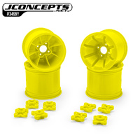 JConcepts Pioneer - RC10T 2.2" Rear Wheel Yellow Fits – RC10T, T2, RC10GT, T3, T4 Includes adaptors for 1/4" and 3/16” axle combo