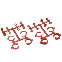 RM2 big bore shock limiter, up-travel and shock clip kit for miscellaneous 1/10th shocks, red - 24pc.