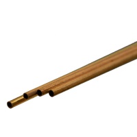 K&S 9832 THIN WALL BRASS TUBE (300MM LENGTHS) 2MM OD X .225MM WALL (4 PIECE PER CARD