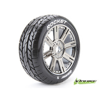 B-Rocket Black/Chrome Spoke 1/8 Tyre & R