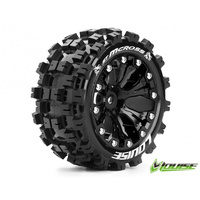 ST-Mcross 2.8 Tyre w/rim Black 12mm hex
