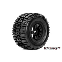 RENEGADE 1/8 MONSTER TRUCK TIRE BLACK WHEEL WITH 17MM HEX MOUNTED