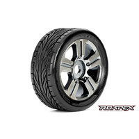 TRIGGER 1/8 BUGGY TIRE CHROME WHEEL WITH 17MM HEX MOUNTED