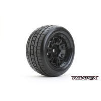 TRIGGER BELTED TRAXXAS X-MAXX MT TRUCK TIRE BLACK WHEEL WITH 24MM HEX MOUNTED