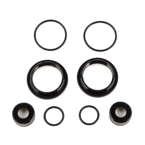 13mm Shock Collar and Seal Retainer Set, black aluminum