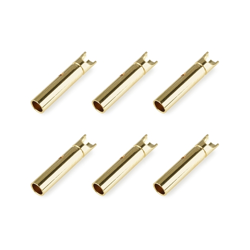 Team Corally - Bullit Connector 2.0mm - Female - Gold Plated - Ultra Low Resistance  - 6 pcs