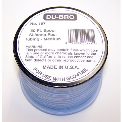 DUBRO 197 BLUE SILICONE TUBING, MEDIUM (50FT SPOOL)