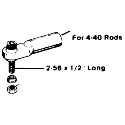 DUBRO 369 2-56 SWIVEL BALL LINK/4-40 ROD (1 PC PER PACK)