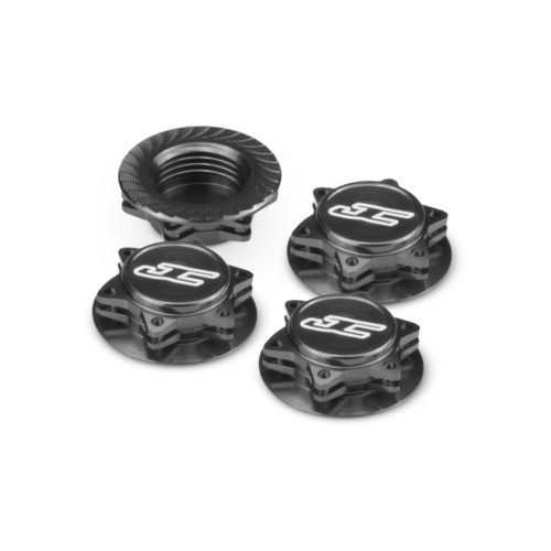 JConcepts - Fin, 1/8th serrated light-weight wheel nut (fine thread) - closed end - black