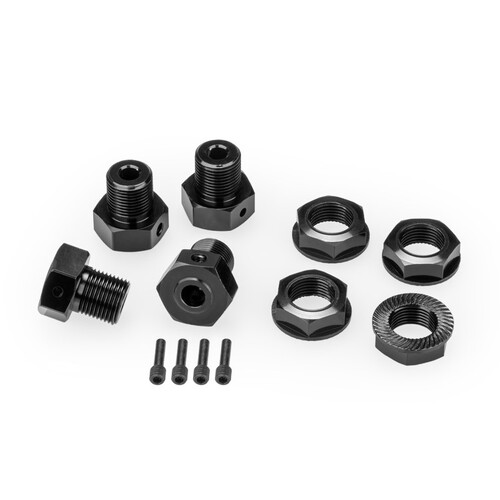 JConcepts 17mm hex axle kit for Losi LMT, black - 4pc. 