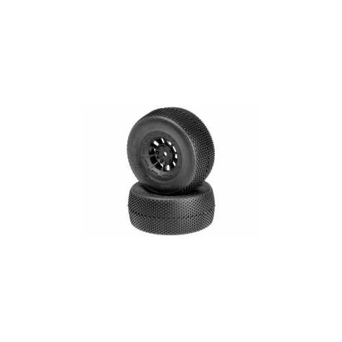 Double Dees - green compound - black Hazard 12mm wheel - (SC10 RS, 4x4 pre-mounted) 