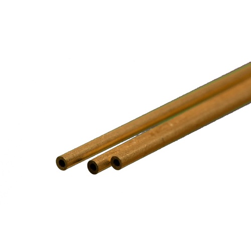 K&S 8125 ROUND BRASS TUBE .014 WALL (12IN LENGTHS) 1/16IN (3 TUBES PER CARD