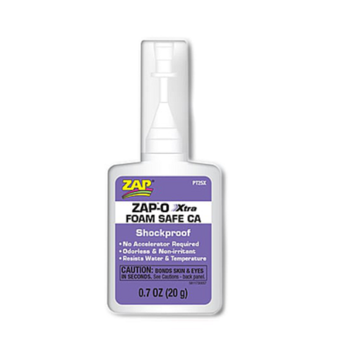 ZAP PT-25X (*) 20gr (0.7 ounces) Zap O Xtra CA Foam Safe CA (no kicker required)