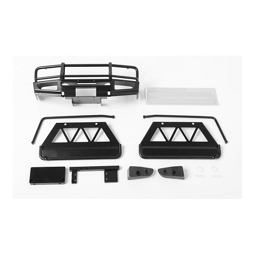 Trifecta Front Bumper, Sliders and Side Bars for Land Cruiser LC70 Body (Black)