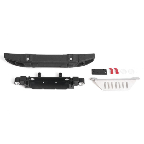 OEM Wide Front Bumper w/ License Plate Holder + Steering Guard for Axial 1/10 SCX10 III Jeep (Gladiator/Wrangler)