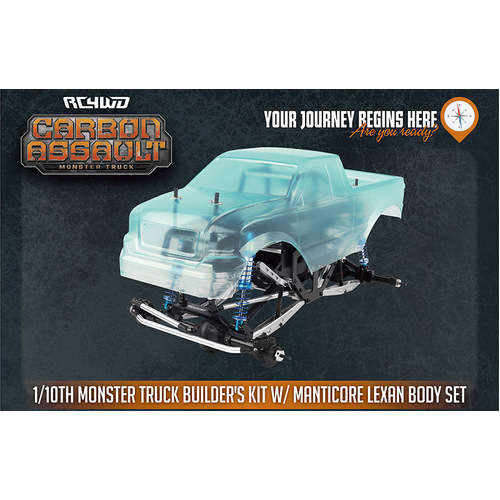 RC4WD Carbon Assault 1/10th Monster Truck Builder's Kit w/ Manticore Lexan Body Set