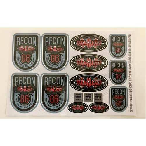 RC4WD Recon G6 Decal Sheet