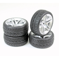 Absima Wheel Set Onroad "10 Spoke / Profile" silver 1:10 (4 pcs)