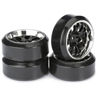 Absima Wheel Set Drift LP " Comb / Profile C" black/chrome 1:10 (4 pcs)