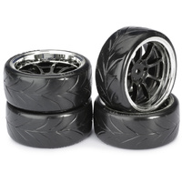 Absima Wheel Set Drift LP " 9 Spoke / Profile A" black/chrome 1:10 (4 pcs) 