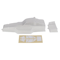 RC10 Protech Body and Wing, clear, with window masks