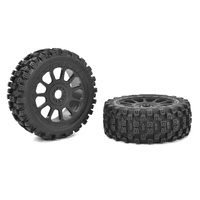 Team Corally - 1-8 Buggy Tires - Scorpion XTB - Front - Glued on Black Rims - Off-Set 2WD - 1 Pair