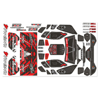 Team Corally - Body Decal Sheet - Kagama 4 - Pre-Cut - Color Red - 1 Pc