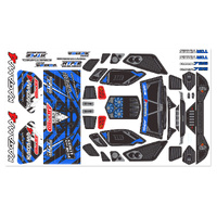 Team Corally - Body Decal Sheet - Kagama 4 - Pre-Cut - Color Blue - 1 Pc