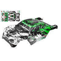 Team Corally - Polycarbonate Body - Kagama 4 - Painted - Cut - Decals - Green Color - 1 Pc