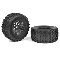 Team Corally - 1-8 MT Tires - Gripper - Glued on BBS Rims - Black - 1 Pair