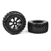 Team Corally - Off-Road 1/8 Monster Truck Tires - Gripper - Glued on Black Rims - 1 pair