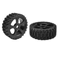 Team Corally - Off-Road 1/8 Buggy Tires - Xprit - Low Profile - Glued on Black Rims - 1 pair