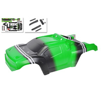 Team Corally - Polycarbonate Body - Punisher XD - Painted - Cut - Decals - Green Color - 1 Pc