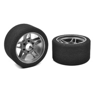Team Corally - Attack foam tires - 1/8 Circuit - 30 shore - Front - 69mm - Carbon rims - 2 pcs