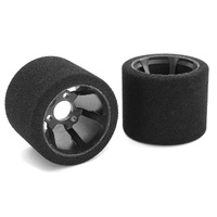 Team Corally - Attack foam tires - 1/12 Circuit - 35 shore Double Pink - Rear - Carbon rims - 2 pcs