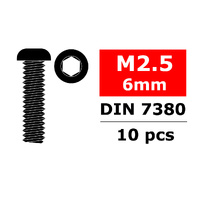 Team Corally - Steel Screws M2.5 x 6mm - Hex Button Head - 10 pcs