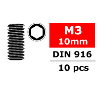 Team Corally - Steel Set Screws M3 x 10mm - Hex - 10 pcs