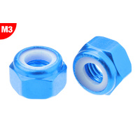 Team Corally - Aluminium Nylstop Nut - M3 - Blue - 10 pcs