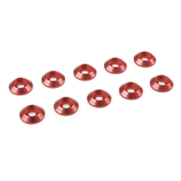 Team Corally - Aluminium Washer - for M3 Button Head Screws - OD=10mm - Red - 10 pcs