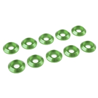 Team Corally - Aluminium Washer - for M4 Button Head Screws - OD=12mm - Green - 10 pcs