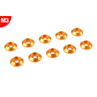 Team Corally - Aluminium Washer - for M3 Button Head Screws - OD=10mm - Gold - 10 pcs